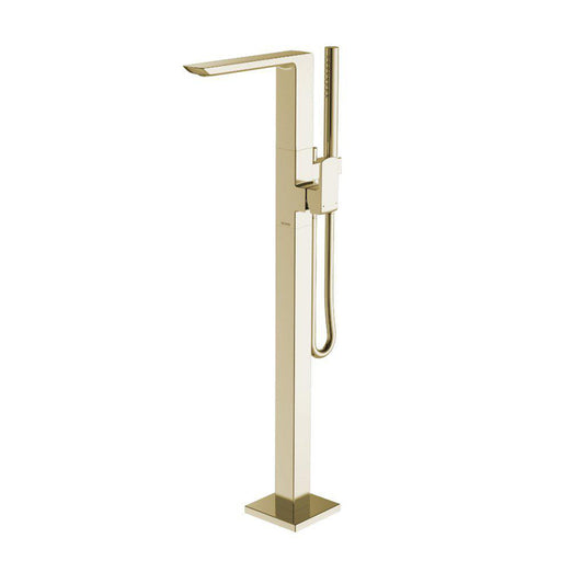 TOTO GR Polished French Gold Floor Mounted Freestanding Tub Filler With Handshower