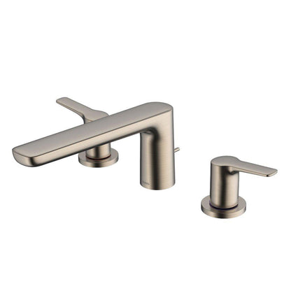TOTO GS Brushed Nickel Three-Hole Double-Handle Deck-Mounted Roman Tub Filler