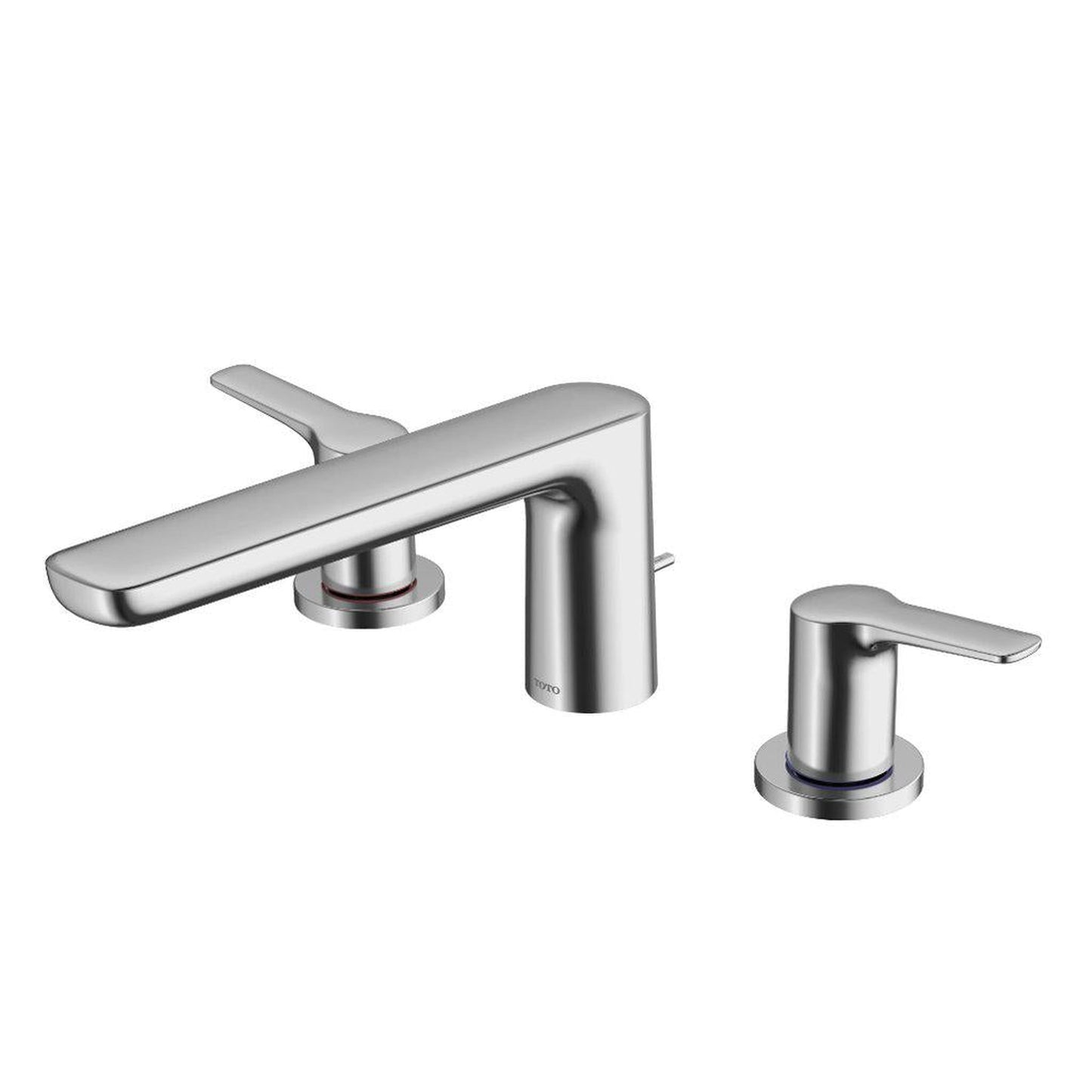 TOTO GS Polished Chrome Three-Hole Double-Handle Deck-Mounted Roman Tub Filler