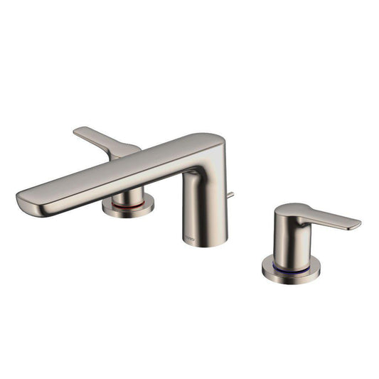 TOTO GS Polished Nickel Three-Hole Double-Handle Deck-Mounted Roman Tub Filler