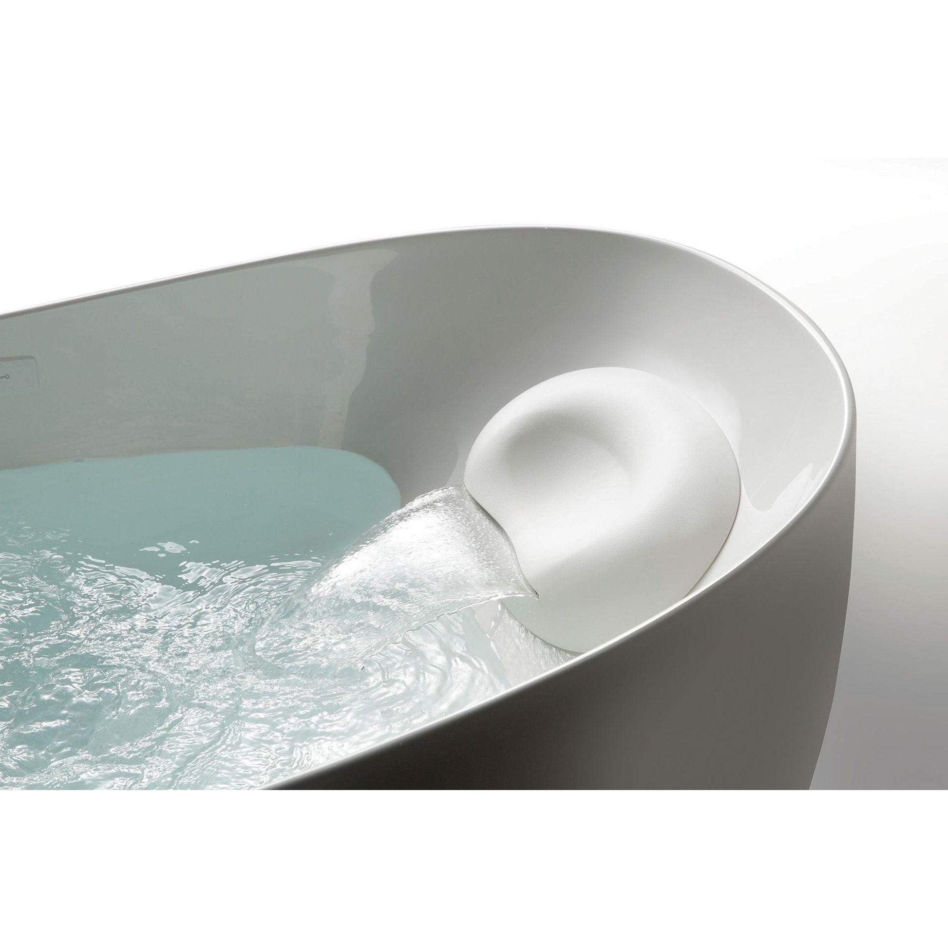 TOTO Gloss White Freestanding Zero Gravity Flotation Bathtub With Hydrohands Water Jets