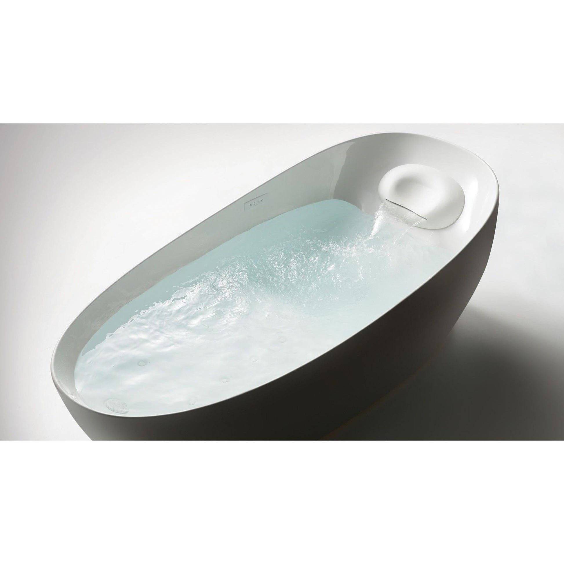 TOTO Gloss White Freestanding Zero Gravity Flotation Bathtub With Hydrohands Water Jets