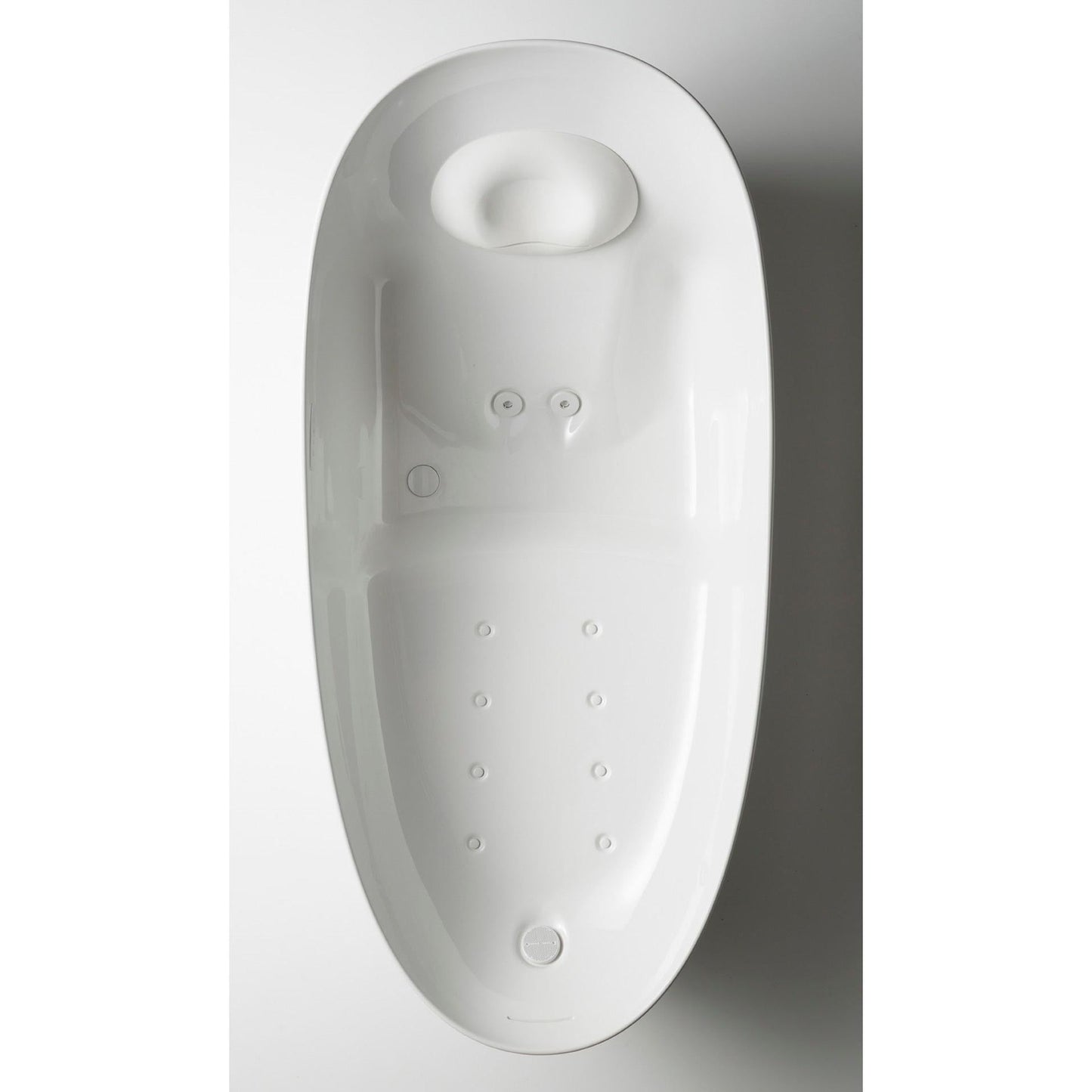 TOTO Gloss White Freestanding Zero Gravity Flotation Bathtub With Hydrohands Water Jets