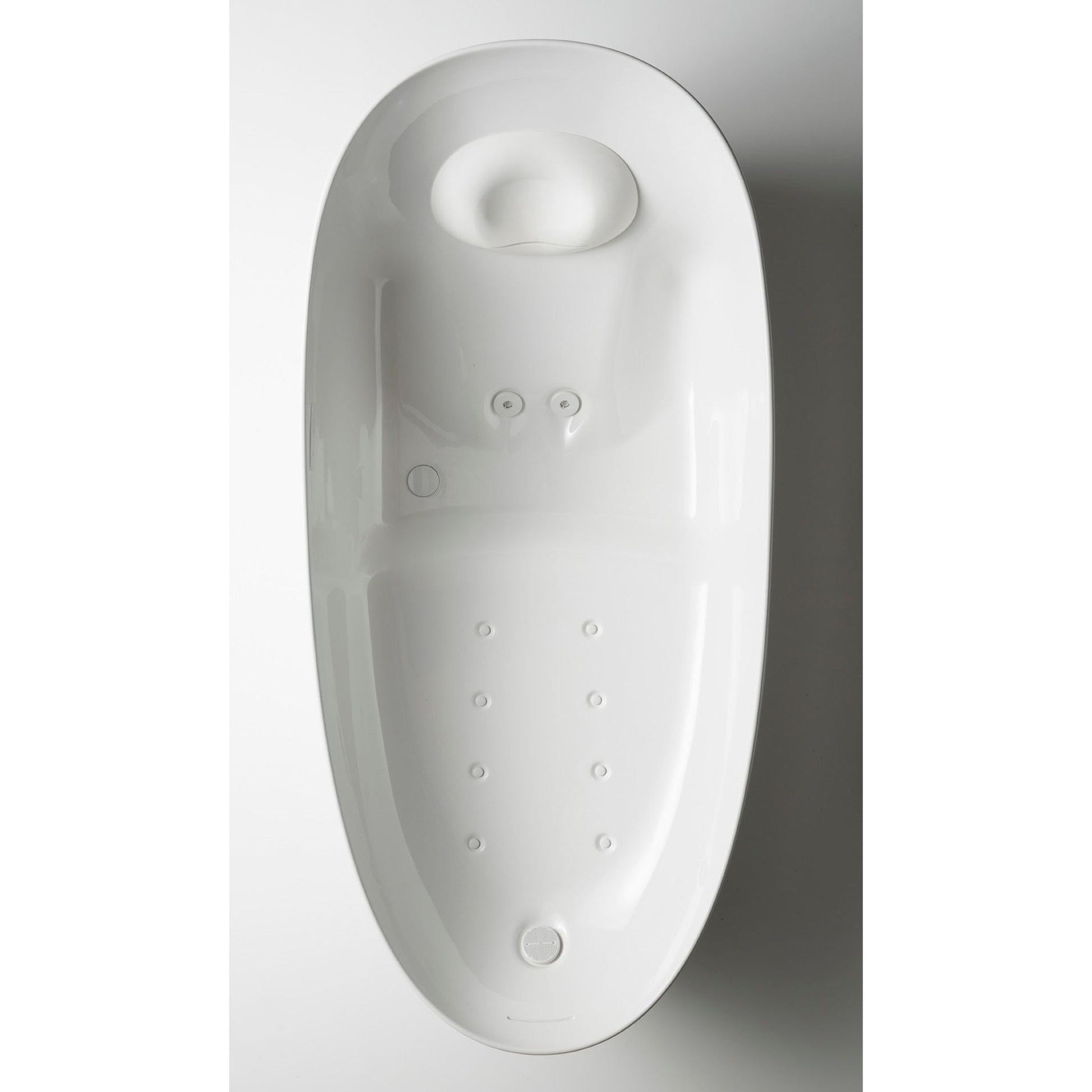 TOTO Gloss White Freestanding Zero Gravity Flotation Bathtub With Hydrohands Water Jets