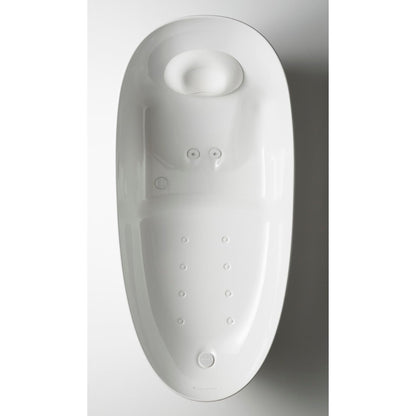 TOTO Gloss White Freestanding Zero Gravity Flotation Bathtub With Hydrohands Water Jets