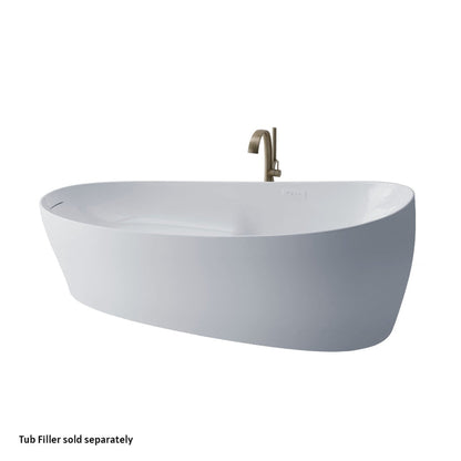 TOTO Gloss White Freestanding Zero Gravity Flotation Bathtub With Hydrohands Water Jets