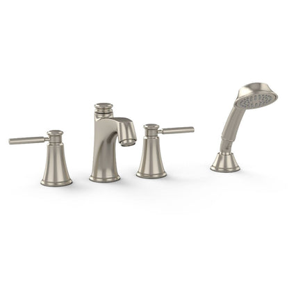TOTO Keane Brushed Nickel Double Handle Deck-Mounted Roman Tub Faucet Trim
