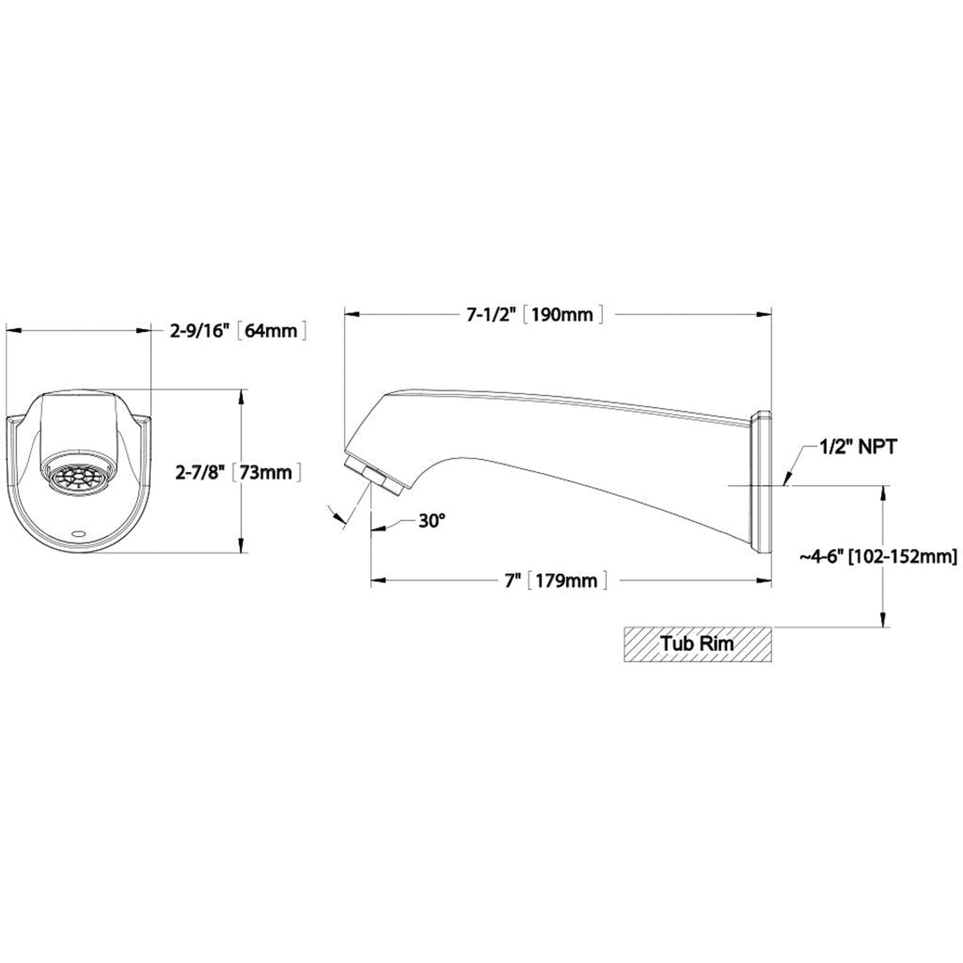 TOTO Keane Brushed Nickel Wall Mounted Tub Spout