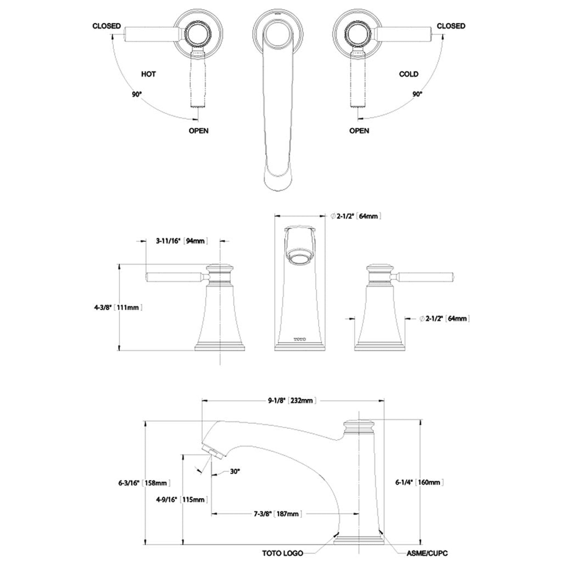 TOTO Keane Polished Chrome Double Handle Deck-Mounted Roman Tub Faucet
