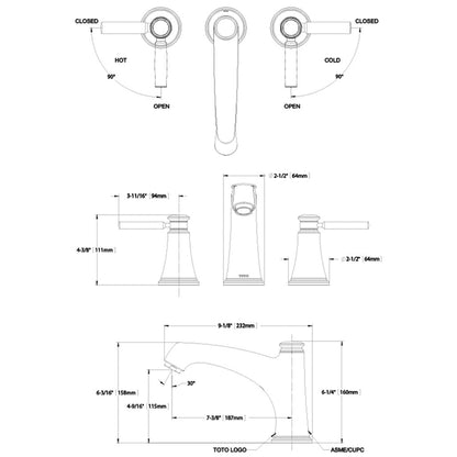 TOTO Keane Polished Chrome Double Handle Deck-Mounted Roman Tub Faucet