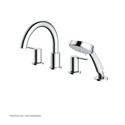 TOTO LB Polished Chrome Double-Handle Deck-Mounted Roman Tub Filler With Handshower Outlet