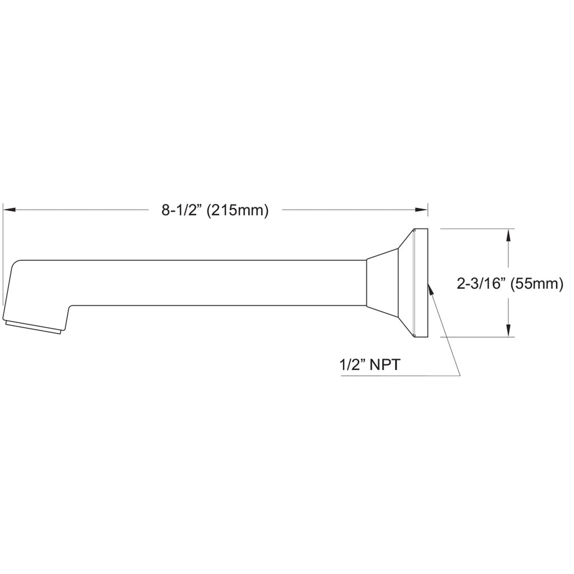TOTO Lloyd Polished Chrome Wall-Mounted Tub Spout