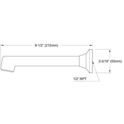 TOTO Lloyd Polished Chrome Wall-Mounted Tub Spout