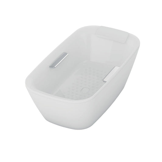 TOTO Neorest Cotton White 71" Solid Surface Freestanding Soaker Bathtub With Drain