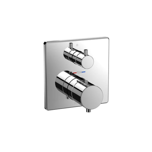 TOTO Polished Chrome Square Thermostatic Mixing Valve With 2-Way Diverter Trim