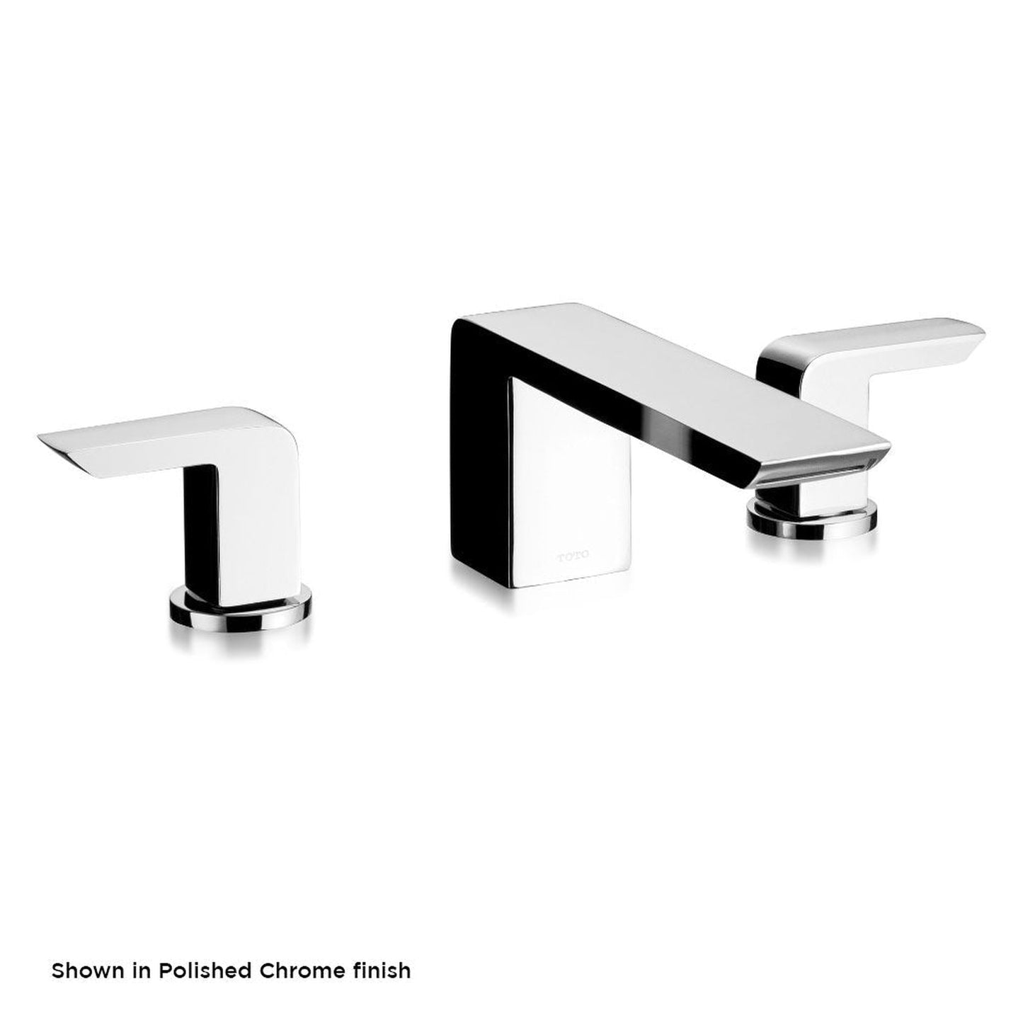 TOTO Soiree Brushed Nickel Double Handle Deck-Mounted Roman Tub Filler With Lever Handles