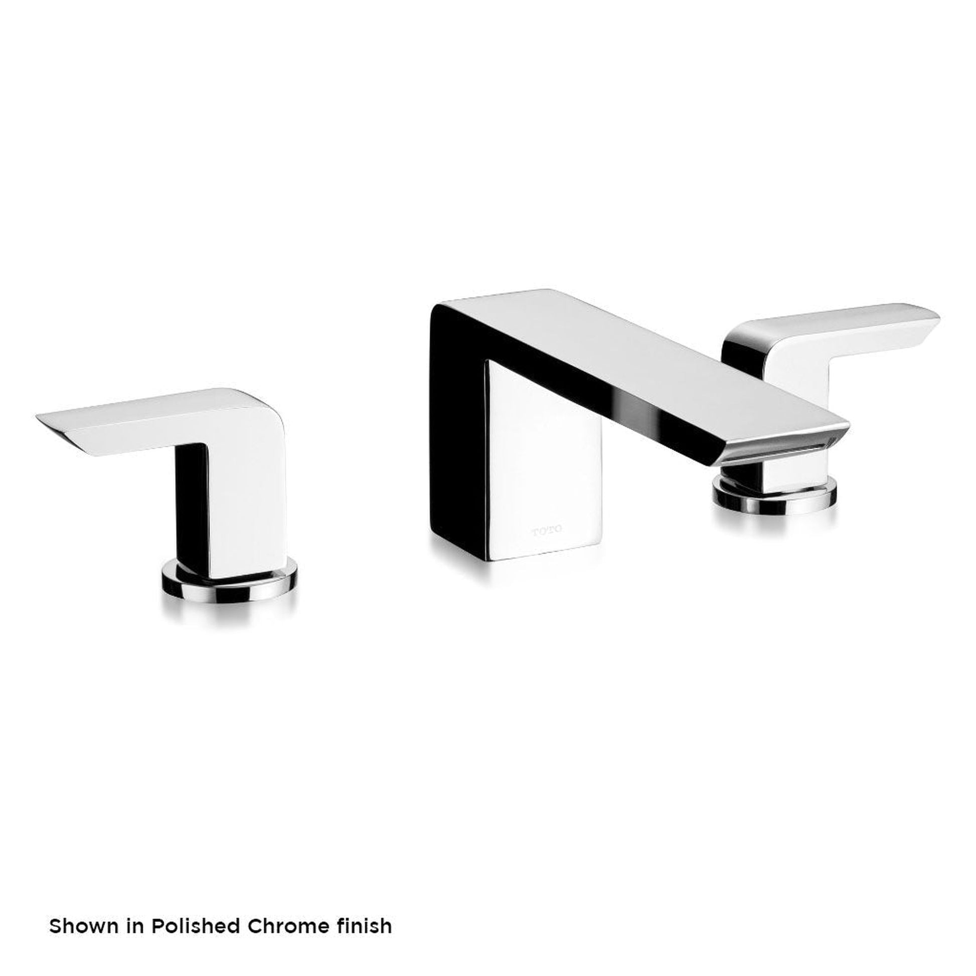 TOTO Soiree Brushed Nickel Double Handle Deck-Mounted Roman Tub Filler With Lever Handles