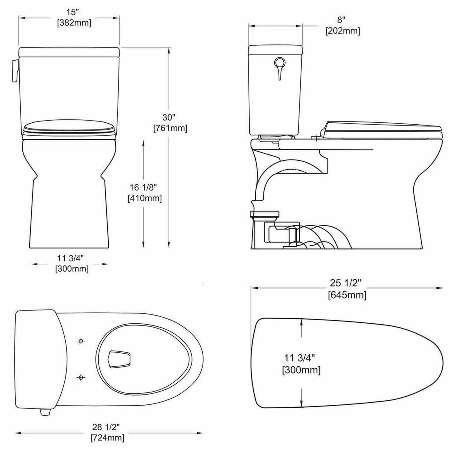 TOTO Vespin II Cotton White 1G Two-Piece Elongated Bowl 1.0 GPF Toilet