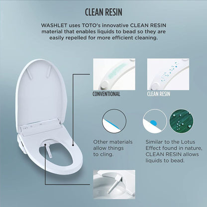 TOTO Washlet+ C2 Cotton White Electronic Elongated Toilet Bidet Seat