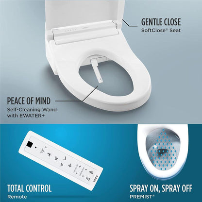 TOTO Washlet+ C2 Cotton White Electronic Elongated Toilet Bidet Seat