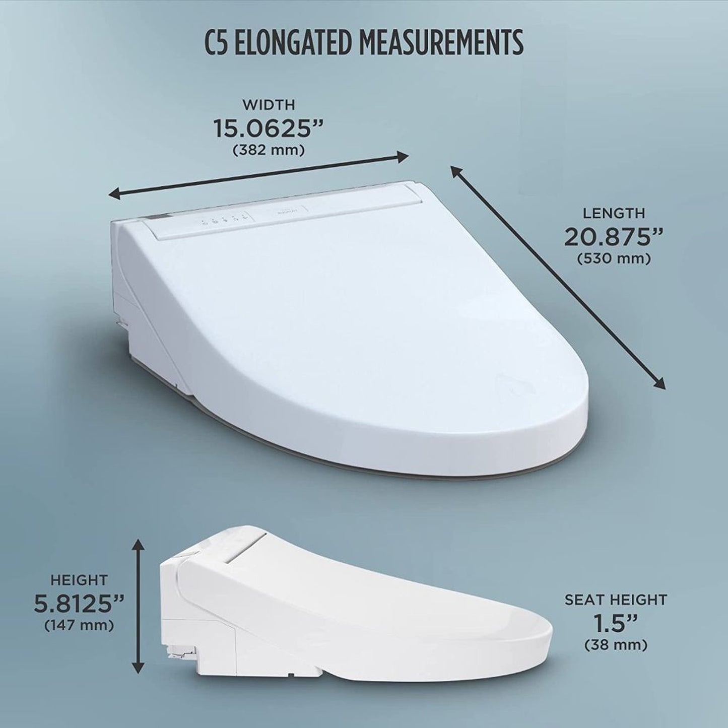 TOTO Washlet C5 Cotton White Electronic Elongated Toilet Bidet Seat