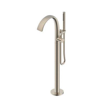 TOTO ZN Brushed Nickel Modern Freestanding Tub Filler With Handshower