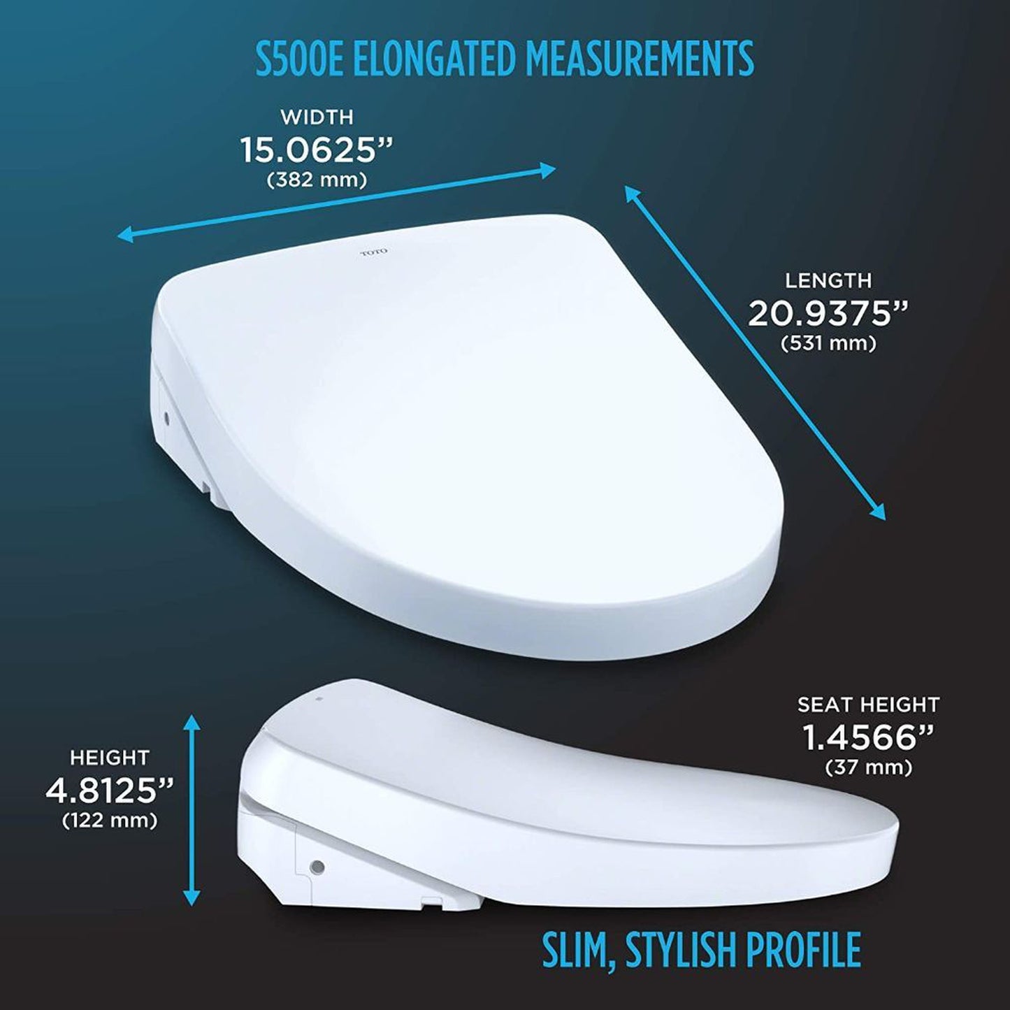 TOTO s500e Washlet Cotton White Contemporary Electronic Elongated Toilet Bidet Seat