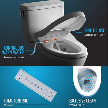TOTO s500e Washlet Cotton White Contemporary Electronic Elongated Toilet Bidet Seat