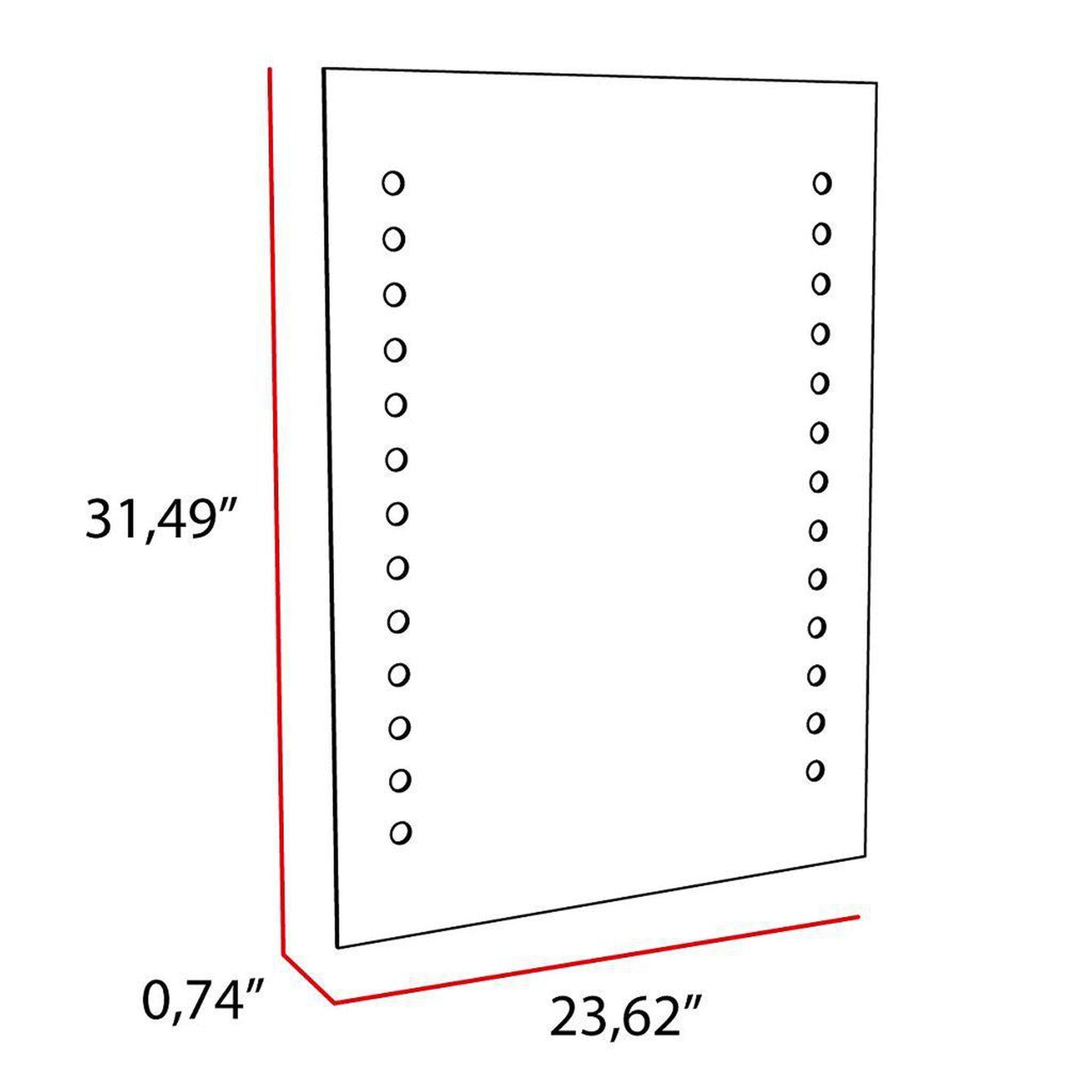 TUHOME Flektar Bras 24" x 32" Rectangular Frameless Wall-Mounted Mirror With Sandblasted Frosted Circles