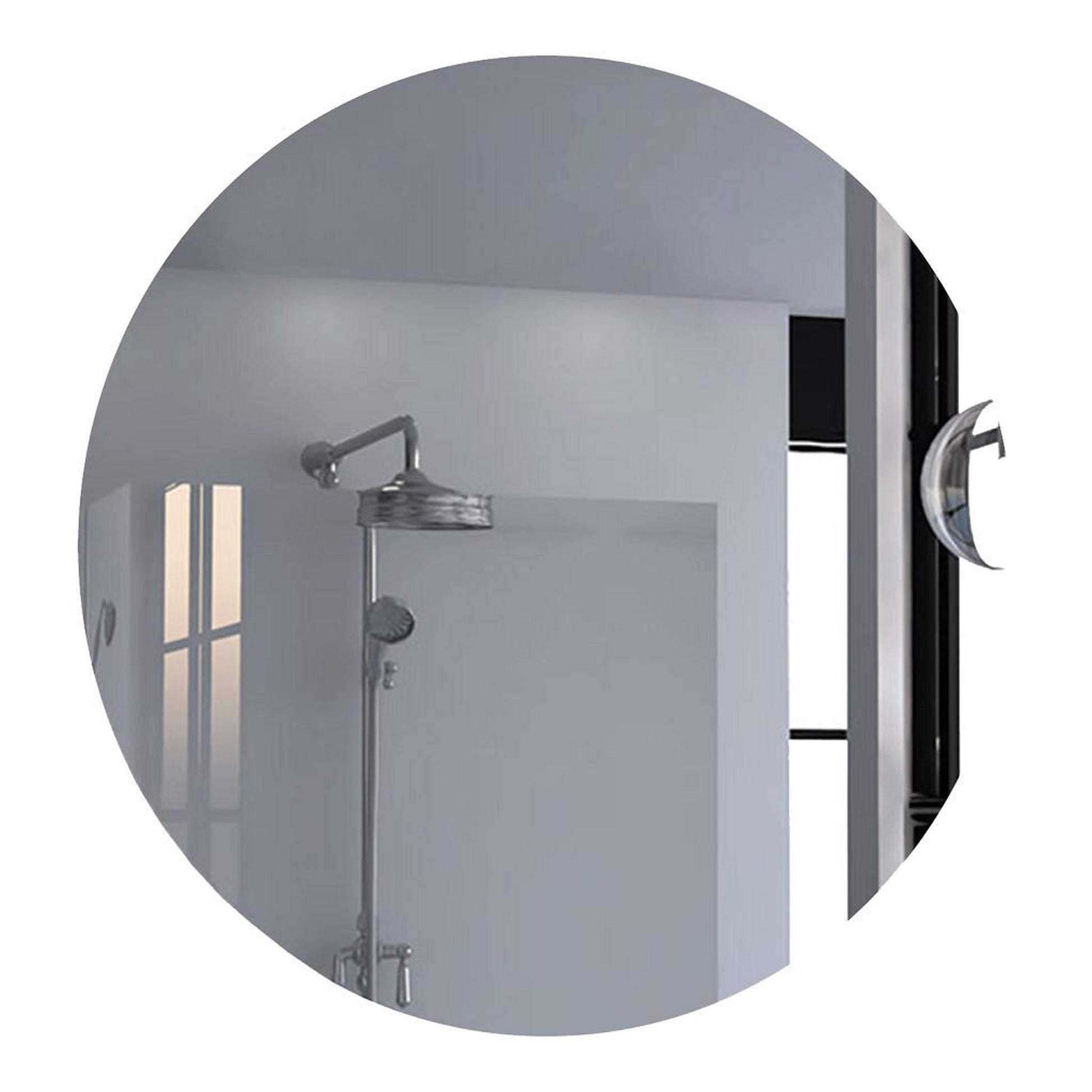 TUHOME Flektar Capri 32" Round Frameless Wall-Mounted Mirror