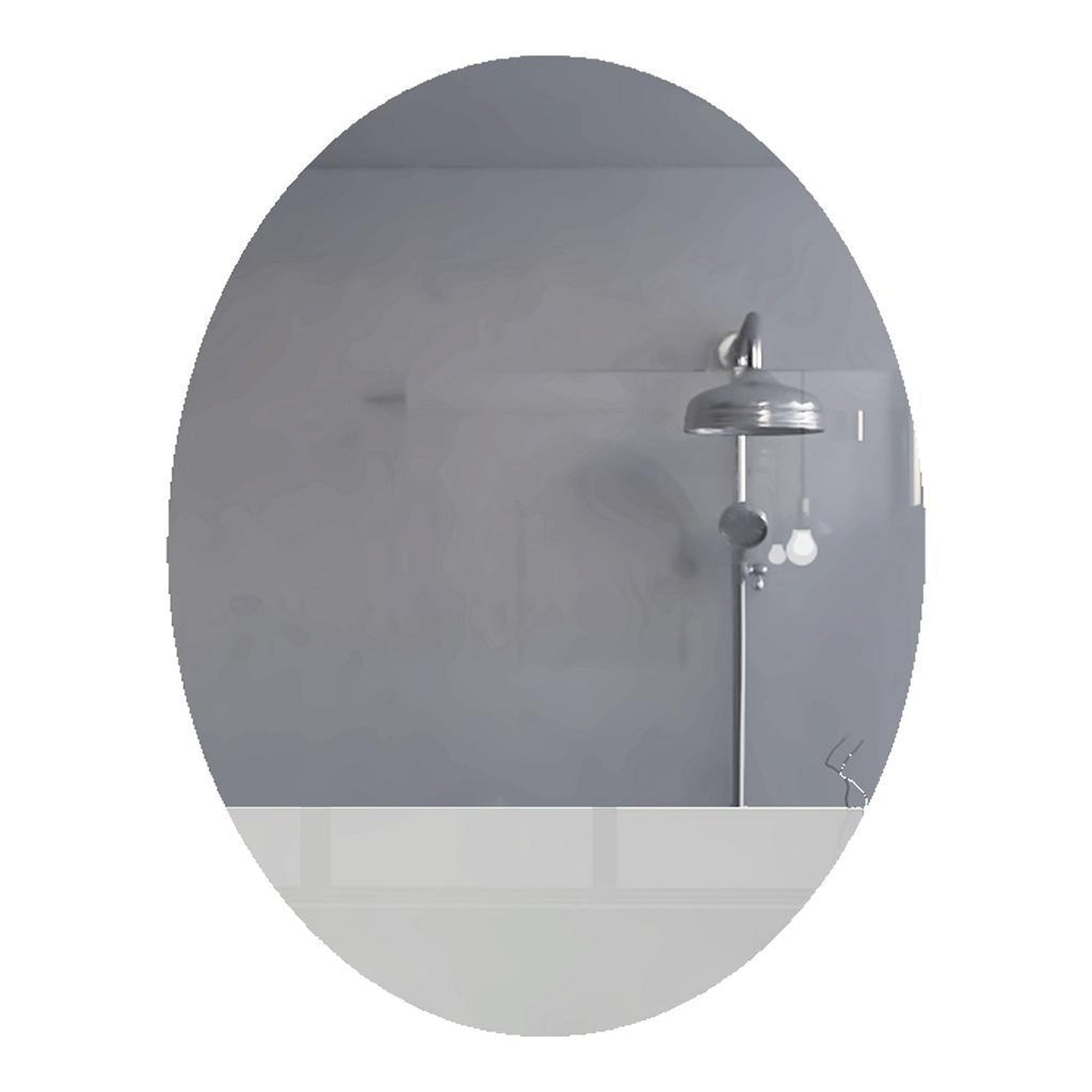 TUHOME Flektar Ferrara 24" x 32" Oval Frameless Wall-Mounted Mirror