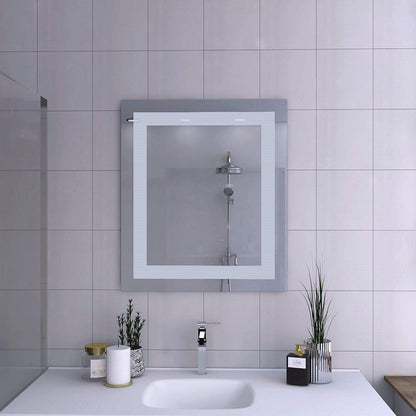 TUHOME Flektar Torino 26" x 30" Rectangular Frameless Wall-Mounted Mirror With Interior Frozen Frame Design