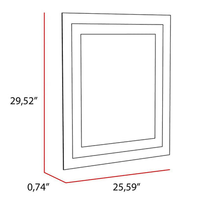 TUHOME Flektar Torino 26" x 30" Rectangular Frameless Wall-Mounted Mirror With Interior Frozen Frame Design