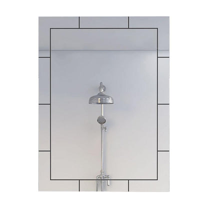 TUHOME Flektar Turin 21" x 28" Rectangular Frameless Wall-Mounted Mirror With Beveled Panels