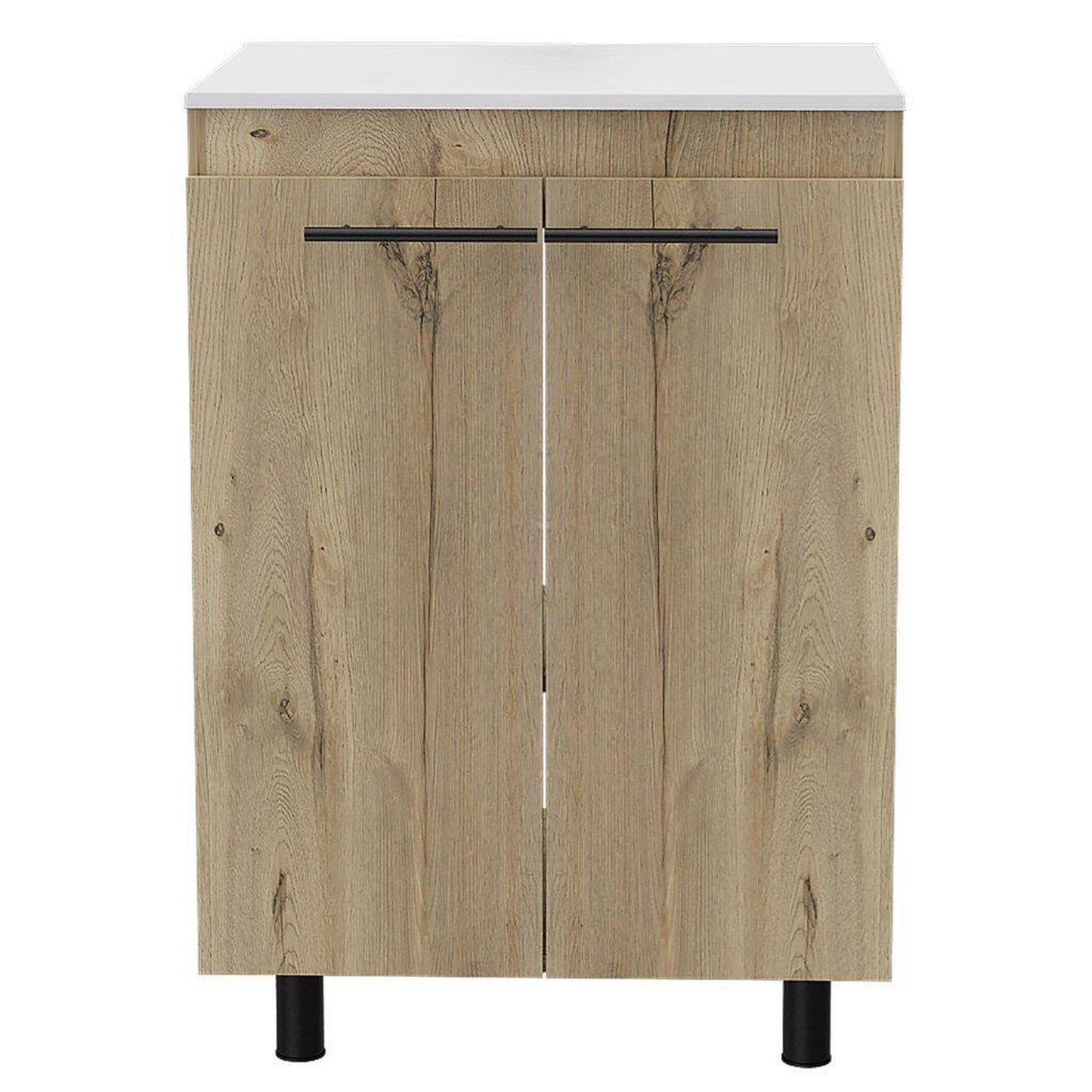 TUHOME Khari 24" Light Oak Freestanding Vanity With Adjustable Legs