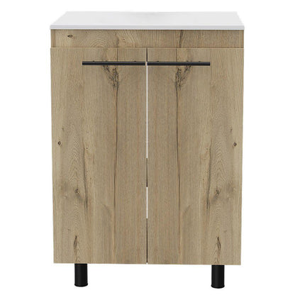 TUHOME Khari 24" Light Oak Freestanding Vanity With Adjustable Legs