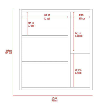 TUHOME Labelle 18" x 20" Weathered Oak Wall-Mounted Mirror Medicine Cabinet With 2 Open Shelves