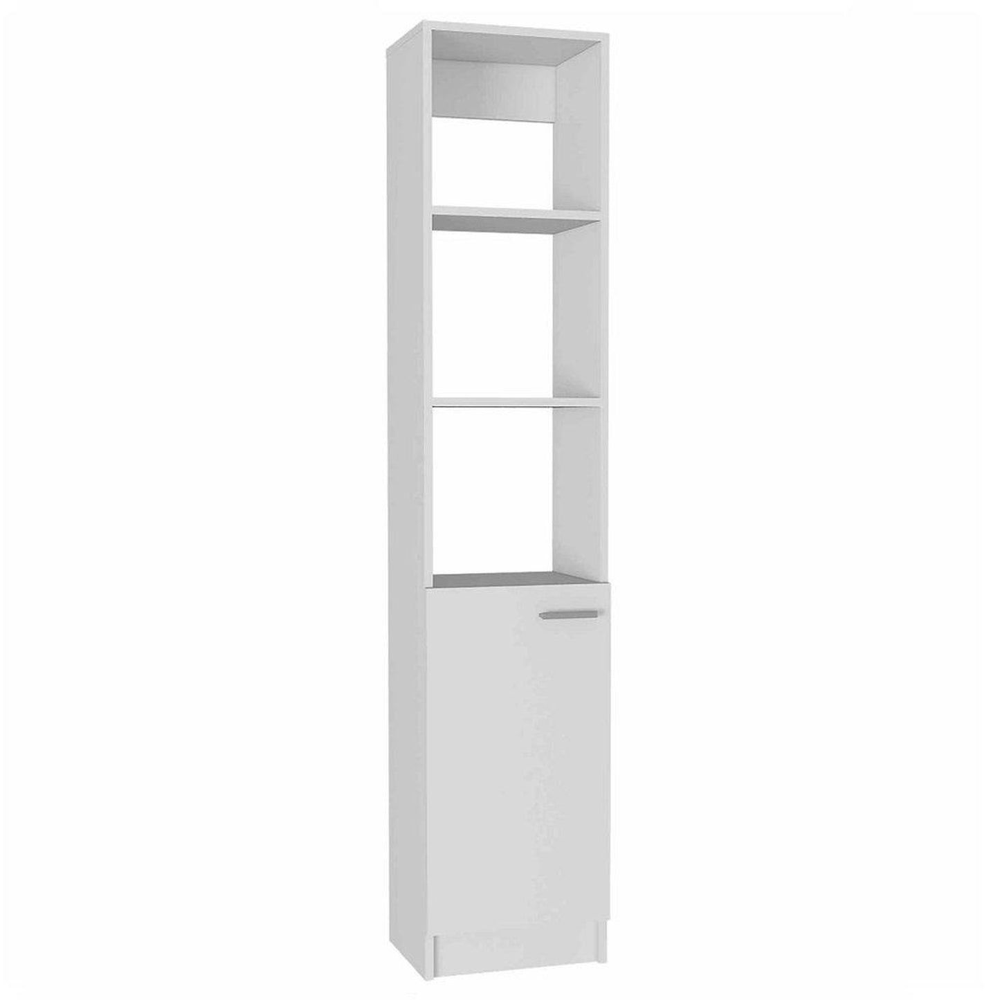 TUHOME Malaga 63" White Freestanding Linen Cabinet With 3 Open Shelves
