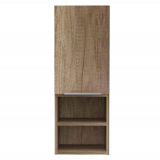 TUHOME Mila 32" Weathered Oak Wall-Mounted Cabinet With 2 Open Shelves