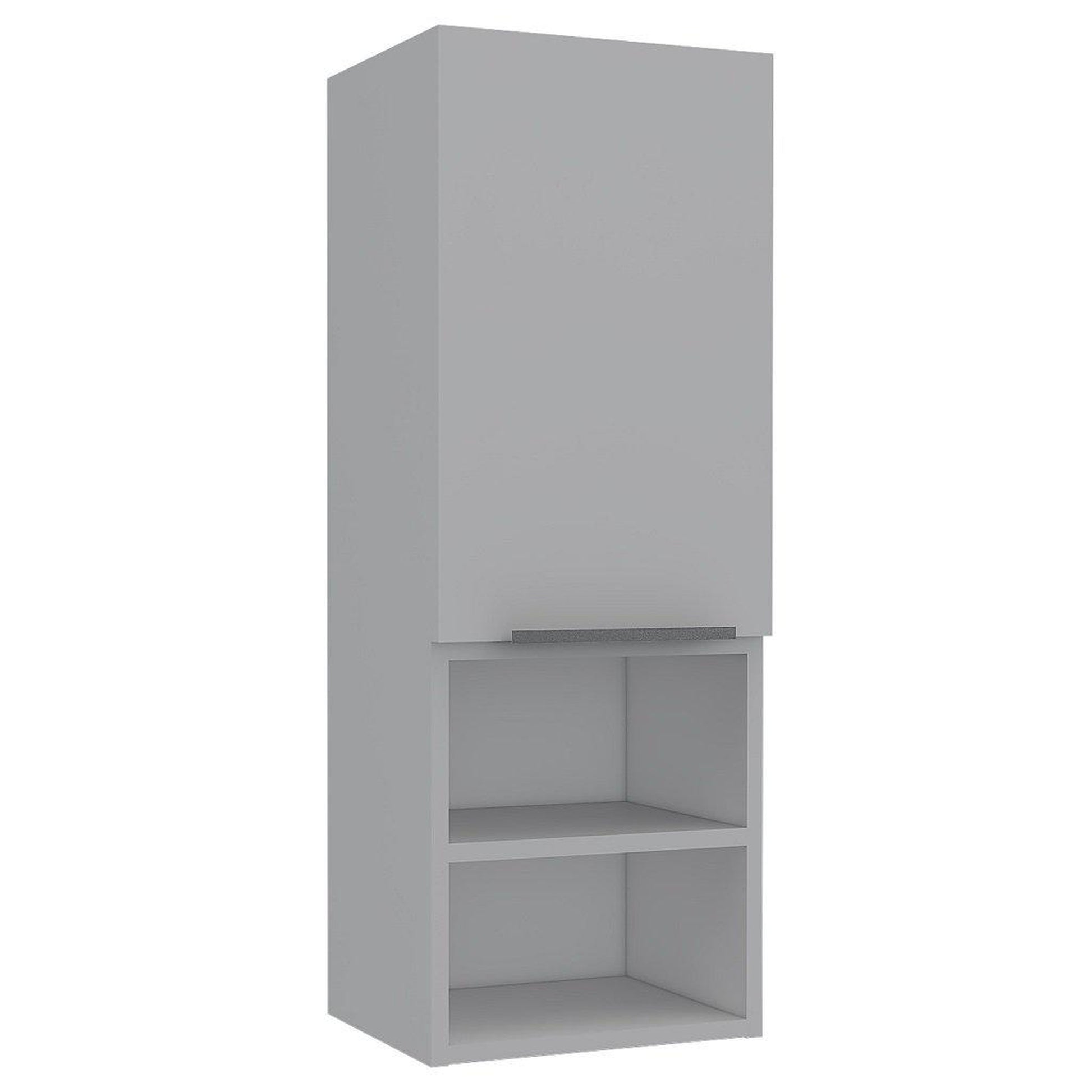 TUHOME Mila 32" White Wall-Mounted Cabinet With 2 Open Shelves