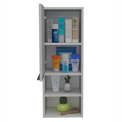 TUHOME Mila 32" White Wall-Mounted Cabinet With 2 Open Shelves