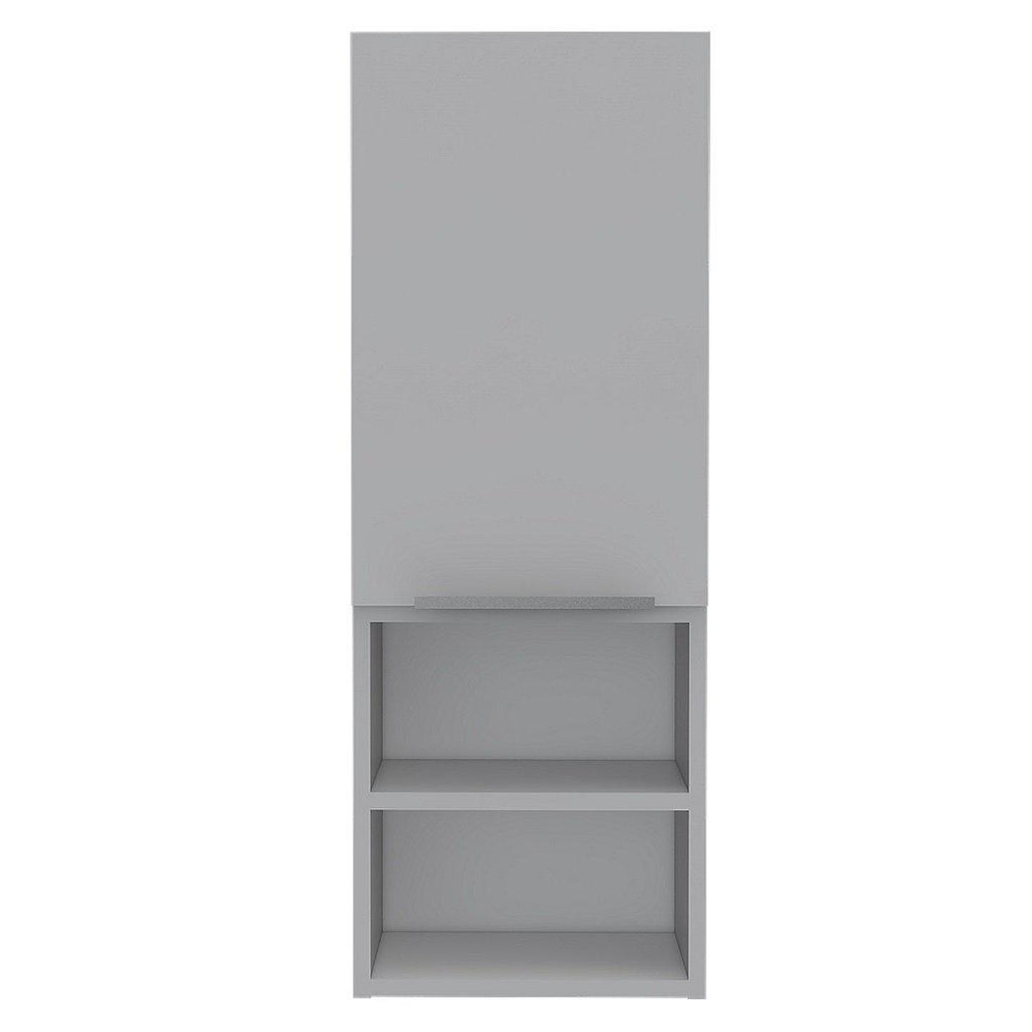 TUHOME Mila 32" White Wall-Mounted Cabinet With 2 Open Shelves