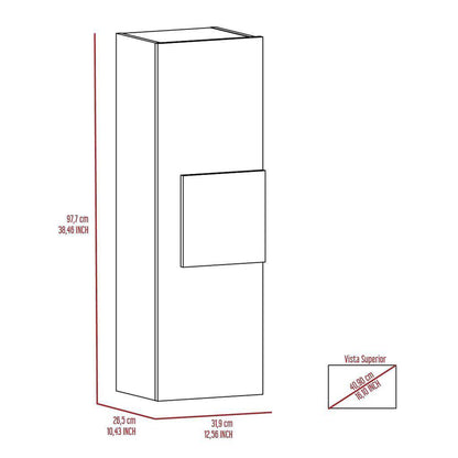 TUHOME Vanguard 38" Light Oak Wall-Mounted Cabinet With White Center Panel