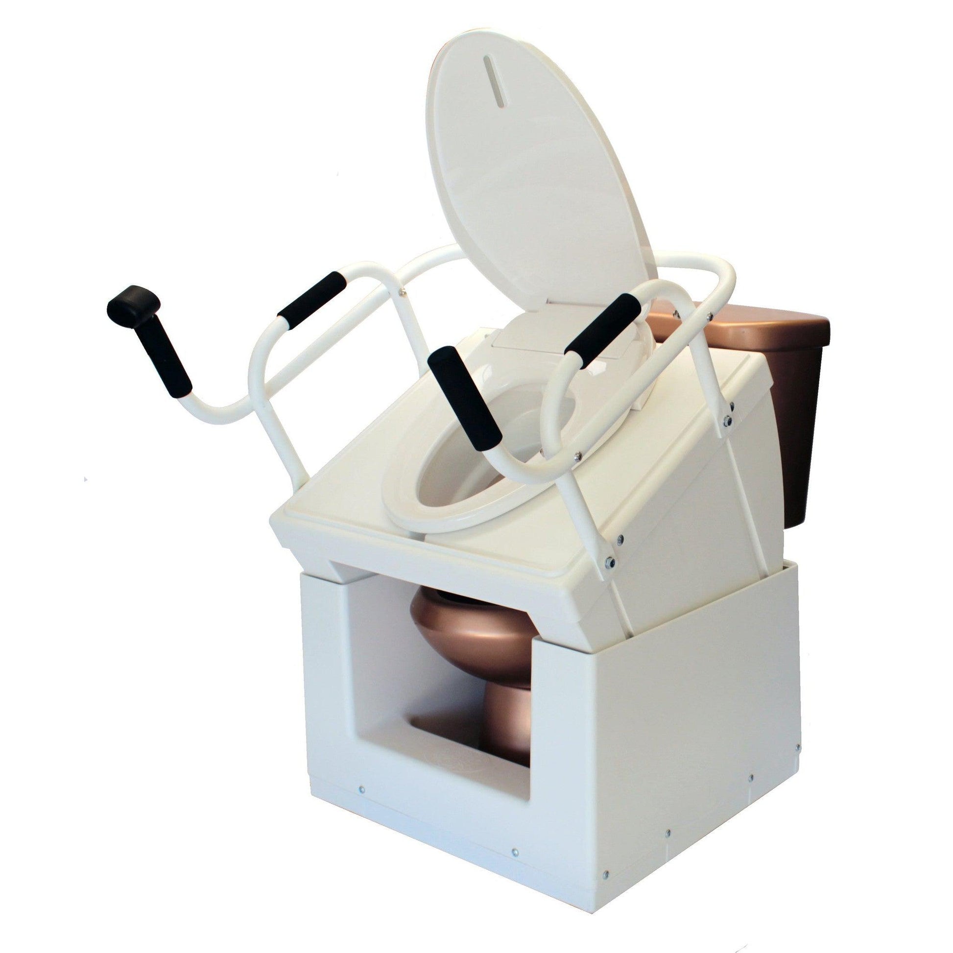 Throne Buttler 37" Powered Toilet Lift Chair With 28" Wide Handle Bar and Upgraded Soft Close Toilet Seat