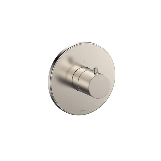 Toto 2WAY Brushed Nickel Div Trim W/O Off,G,Round