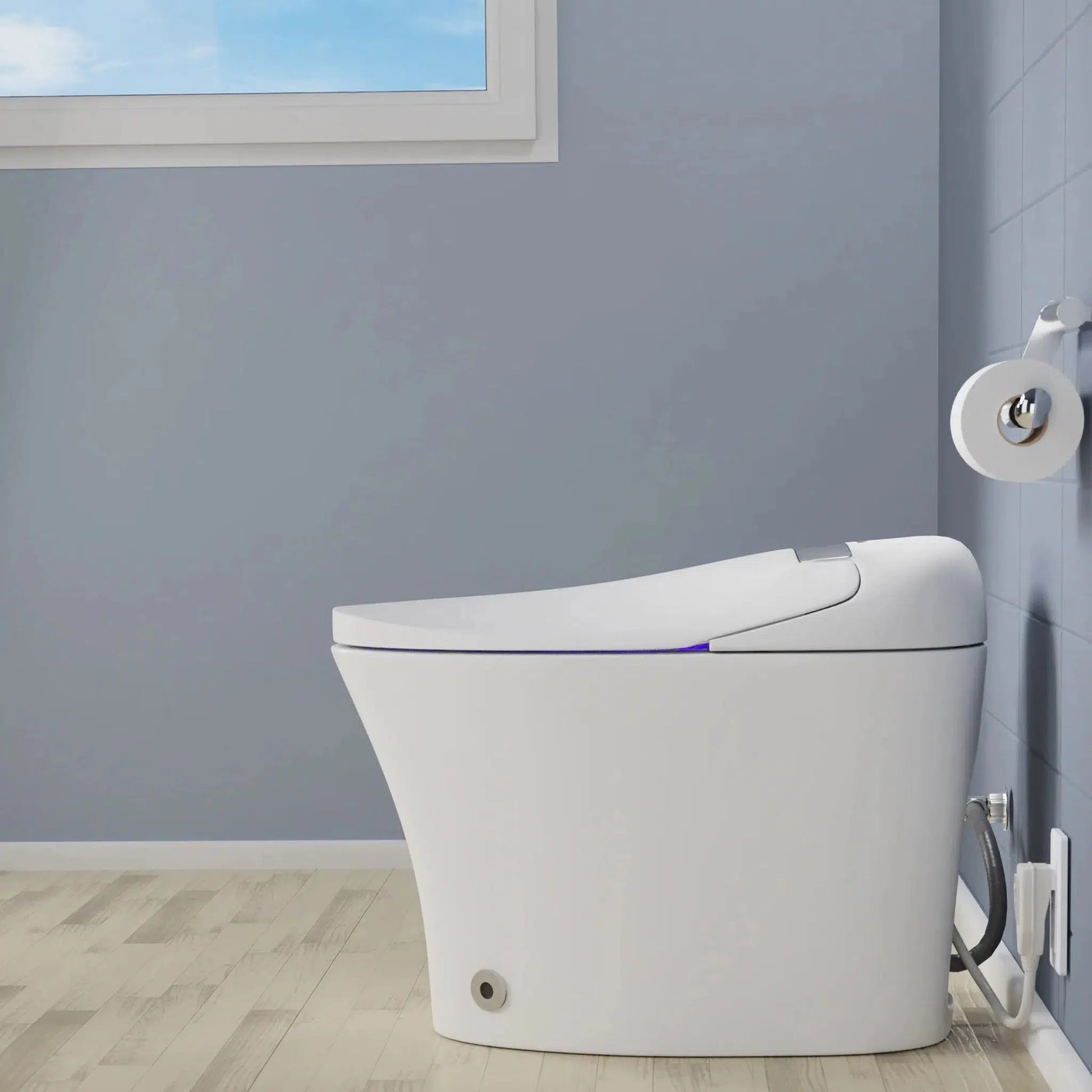 Trone Aquatina II White Elongated Electronic Luxury Toilet With Integrated Bidet