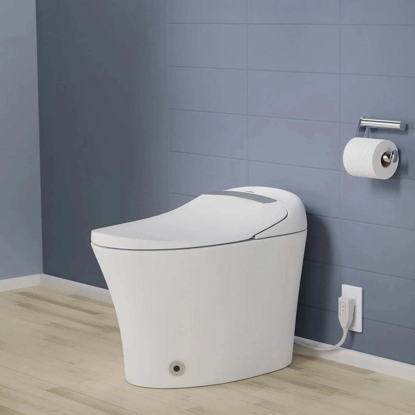 Trone Aquatina II White Elongated Electronic Luxury Toilet With Integrated Bidet