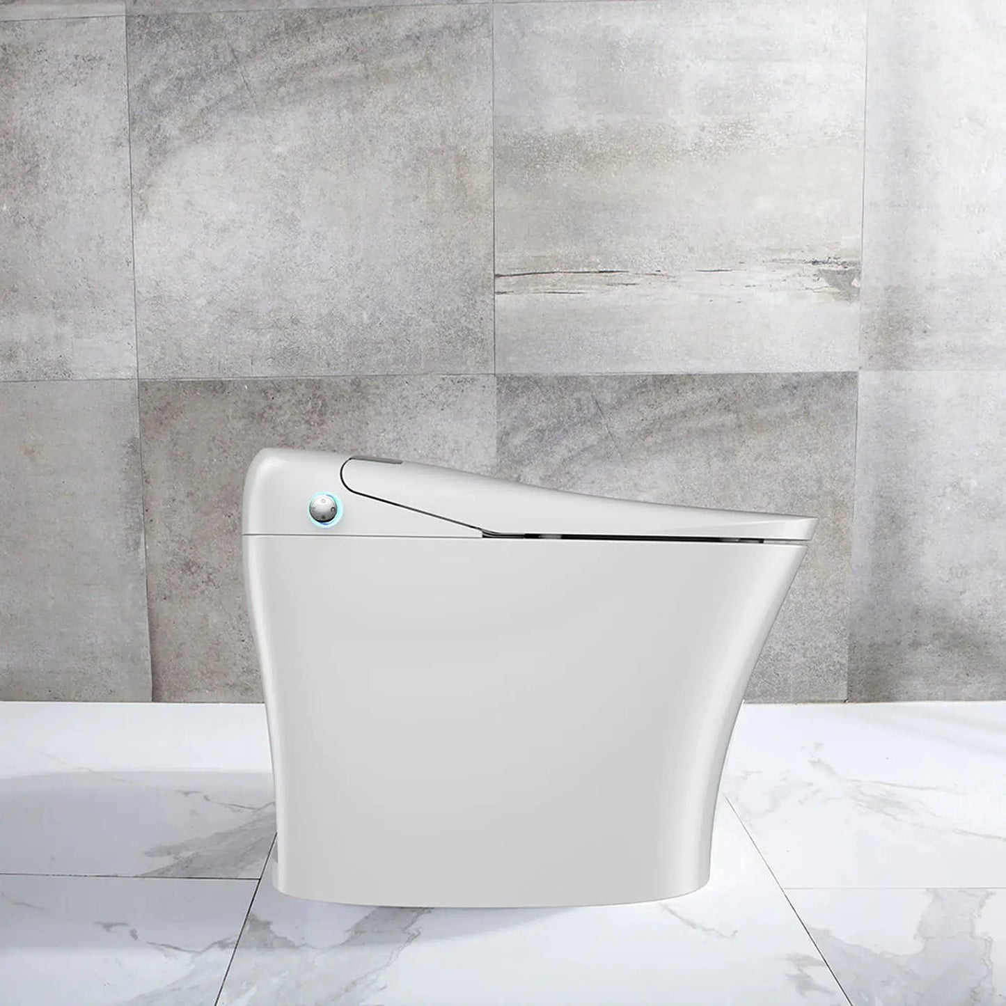 Trone Aquatina White Elongated Electronic Luxury Toilet With Integrated Bidet