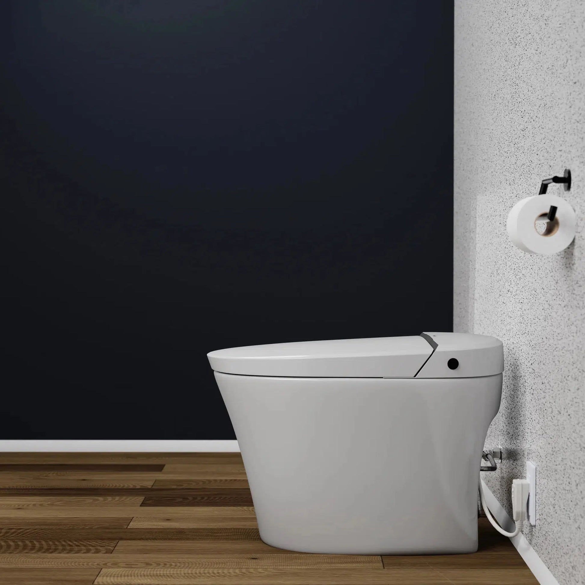 Trone Chiaro White Elongated Electronic Luxury Toilet With Integrated Bidet