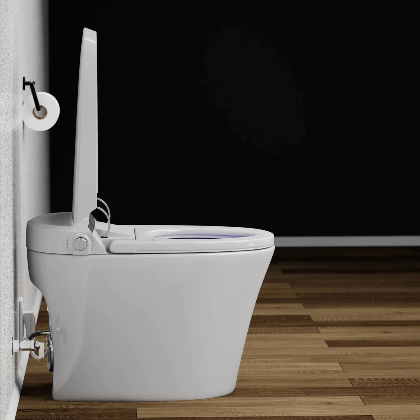 Trone Chiaro White Elongated Electronic Luxury Toilet With Integrated Bidet